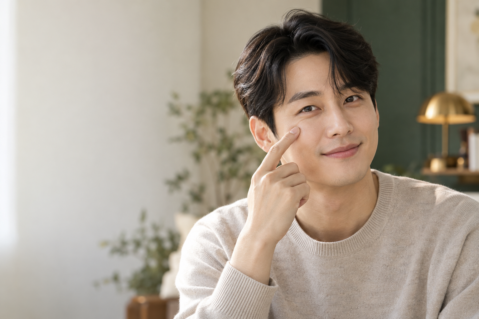 광대와 눈 주변의 미소 훈련 예시